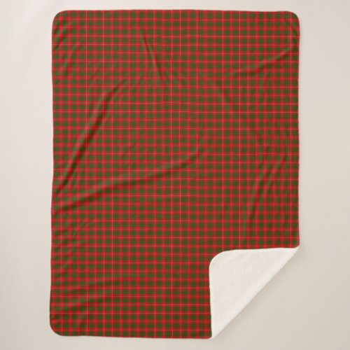 Crawford tartan red green plaid sherpa blanket