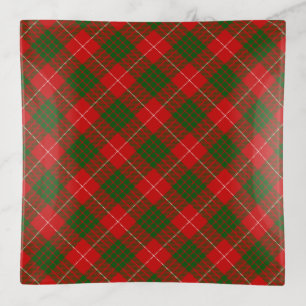 Crawford tartan red green plaid trinket tray