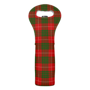 Crawford tartan red green plaid wine bag