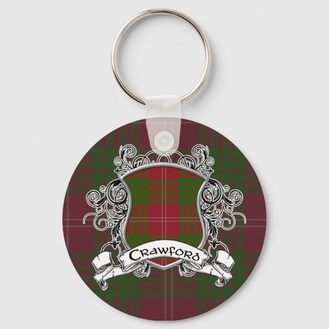 Crawford Tartan Shield Keychain (Front)