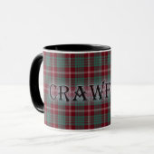 Crawford Tartan with the Last Name Mug (Front Left)