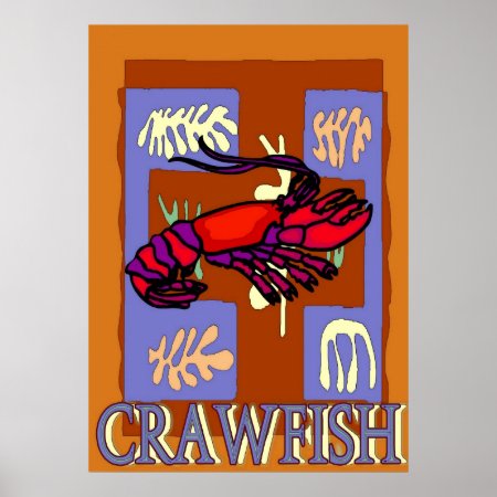 Crawfrish After Matisse Poster