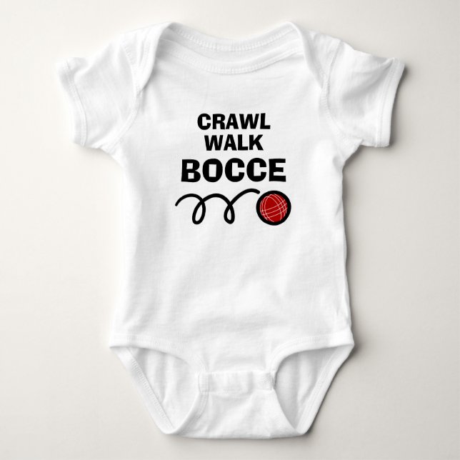 Crawl walk bocce funny bocci ball Baby Bodysuit (Front)