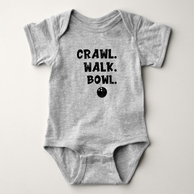 Crawl Walk Bowl, Bowling Baby little Bowling Buddy Baby Bodysuit (Front)