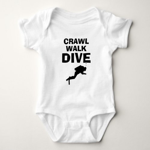 Crawl Walk Dive funny scuba diving baby bodysuit