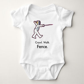 Crawl Walk Fence Fencing Baby Bodysuit