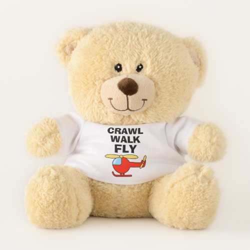 CRAWL WALK FLY cute helicopter pilot teddy bear