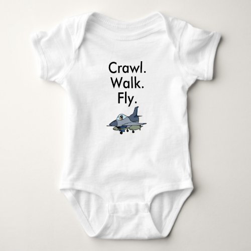 Crawl Walk Fly Military Fighter Jet Baby Bodysuit