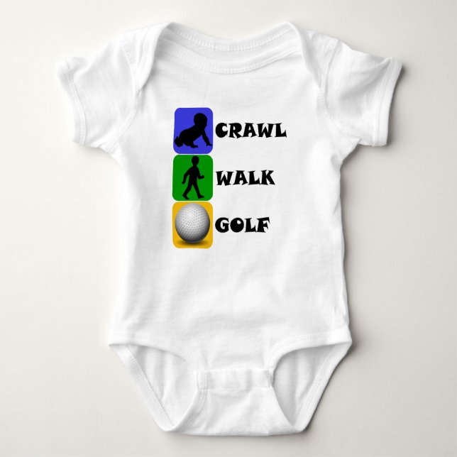 Crawl Walk Golf Baby Bodysuit (Front)