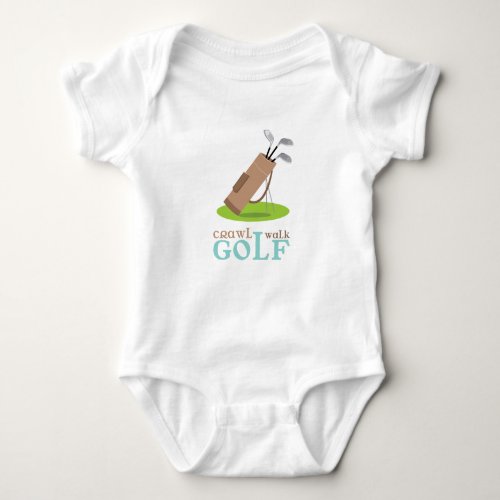 Crawl Walk Golf Baby Bodysuit