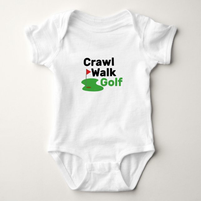 crawl walk golf Golfer  baby, Golfer dad gift, Fun Baby Bodysuit (Front)