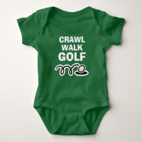 CRAWL WALK GOLF green bodysuit for new baby