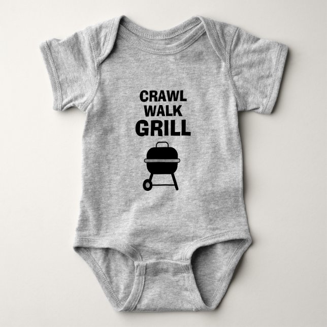 CRAWL WALK Grill fun baby bodysuit for future chef (Front)