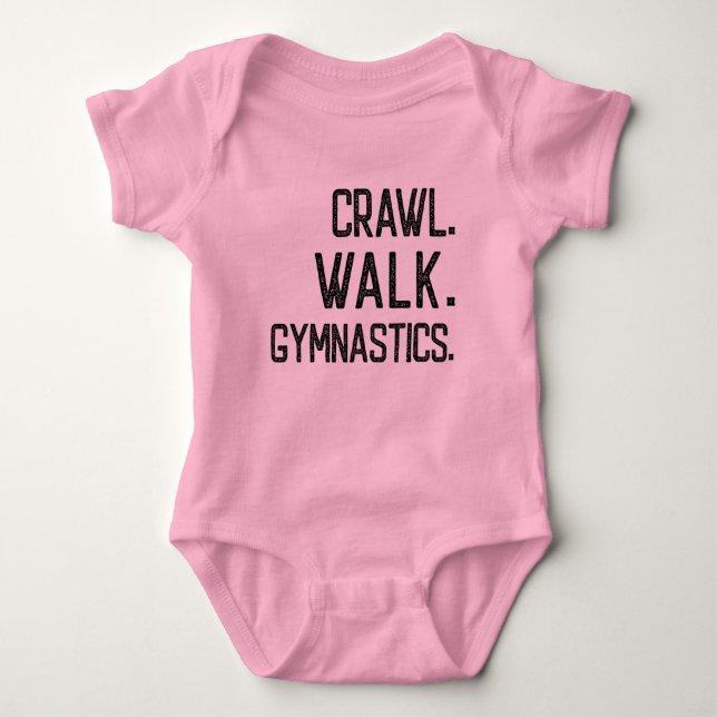 Crawl Walk Gymnastics Baby Bodysuit (Front)
