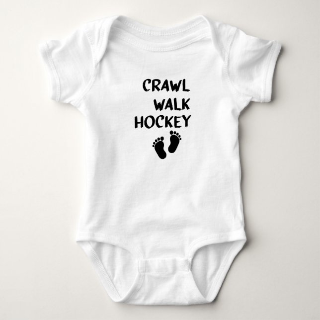 Crawl Walk Hockey Crawl Walk, Hockey Baby Baby Bodysuit (Front)