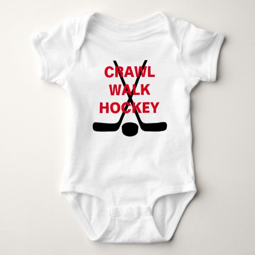 Crawl Walk Hockey Cute Baby Infant Baby Bodysuit
