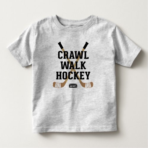 Crawl Walk Hockey Cute Funny Infant Baby Toddler T_shirt