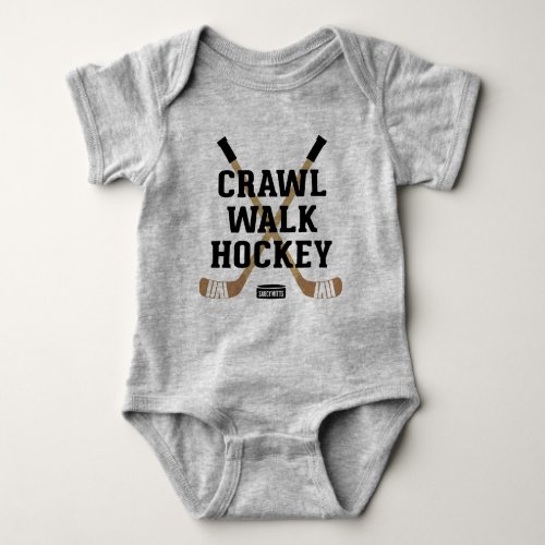 Crawl Walk Hockey Cute Funny Infant Bodysuit New