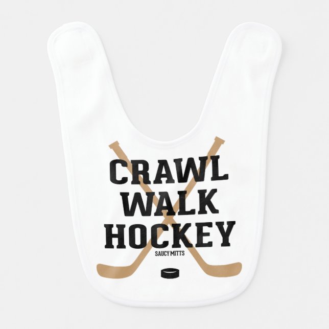 Crawl Walk Hockey Funny Infant Bib (Front)
