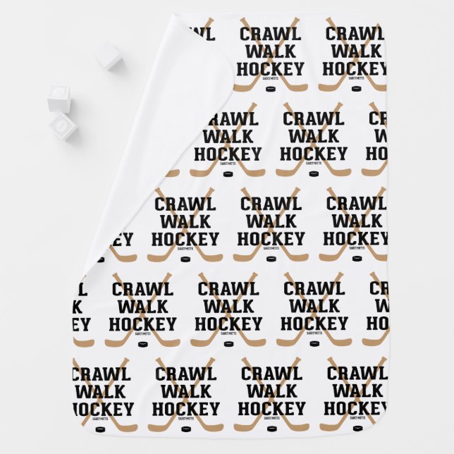 Crawl Walk Hockey Infant Baby Blanket (In Situ)