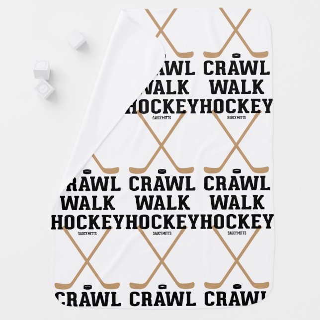 Crawl Walk Hockey Infant Baby Stroller Blanket (In Situ)