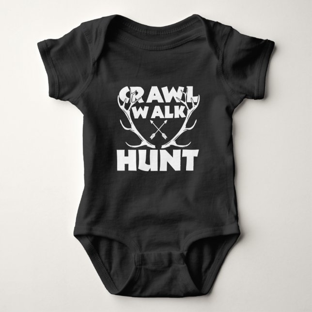 Crawl Walk Hunt Baby Bodysuit (Front)