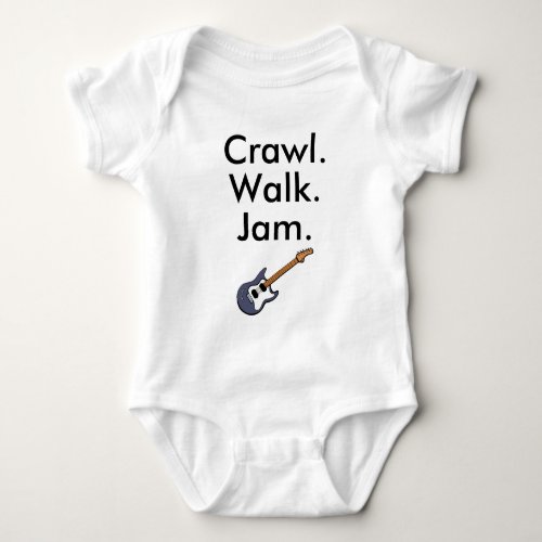 Crawl Walk Jam Guitar Baby Bodysuit