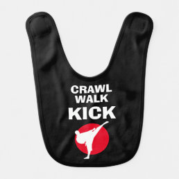 CRAWL WALK KICK karate baby bib for newborn child