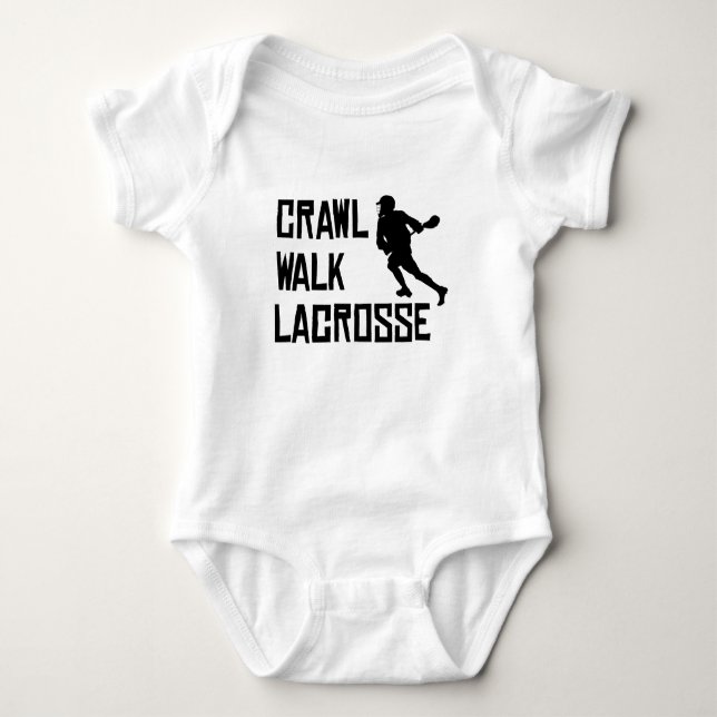 Crawl Walk Lacrosse Baby Bodysuit (Front)
