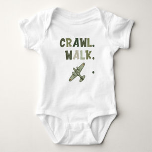 Crawl Walk Military Helicopter Pilot Baby Bodysuit