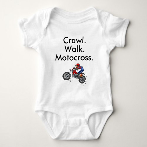 Crawl Walk Motocross Baby Bodysuit