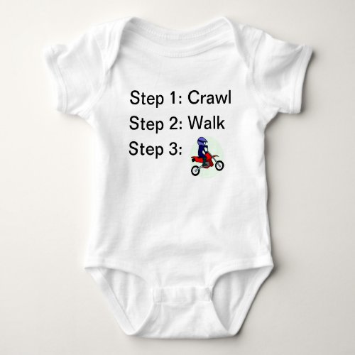 Crawl Walk Motocross Rider Baby Bodysuit