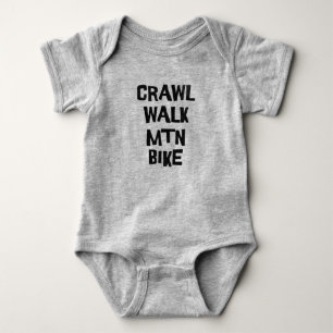 Crawl Walk Mountain Bike Funny Baby Bodysuit