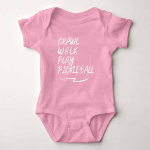 Crawl walk play pickleball baby bodysuit