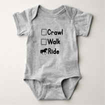 Crawl, Walk, Ride (Horses) Baby Bodysuit