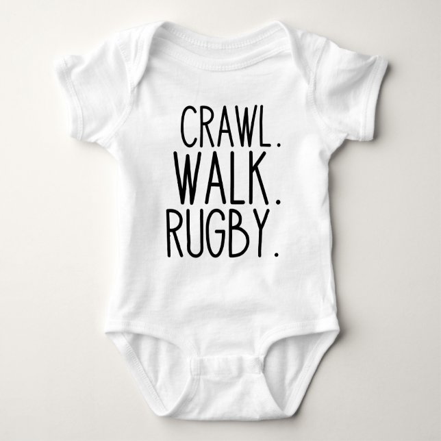 Crawl Walk Rugby Baby Bodysuit (Front)