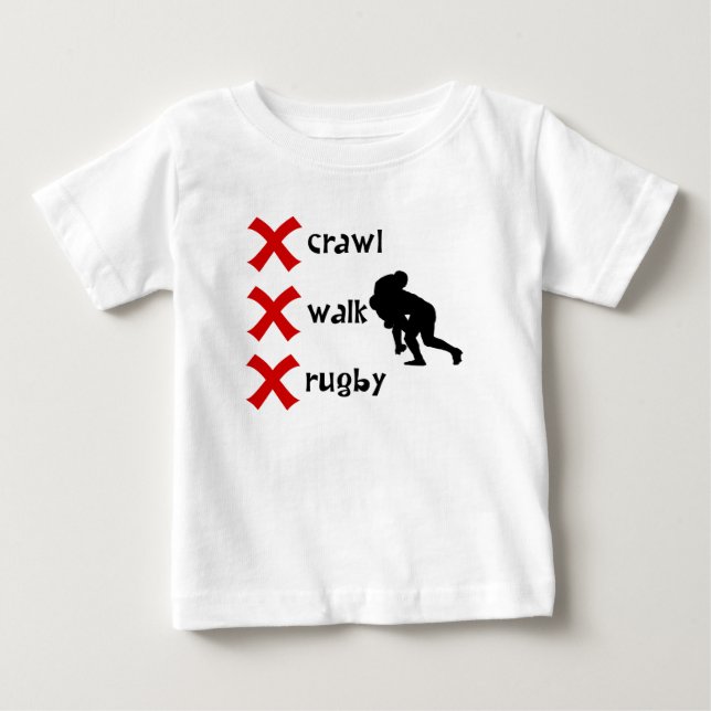 Crawl Walk Rugby Baby T-Shirt (Front)