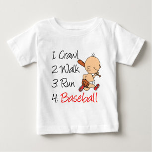 Crawl Walk Run Baseball Baby T-Shirt