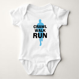 Crawl Walk Run cute running baby bodysuit