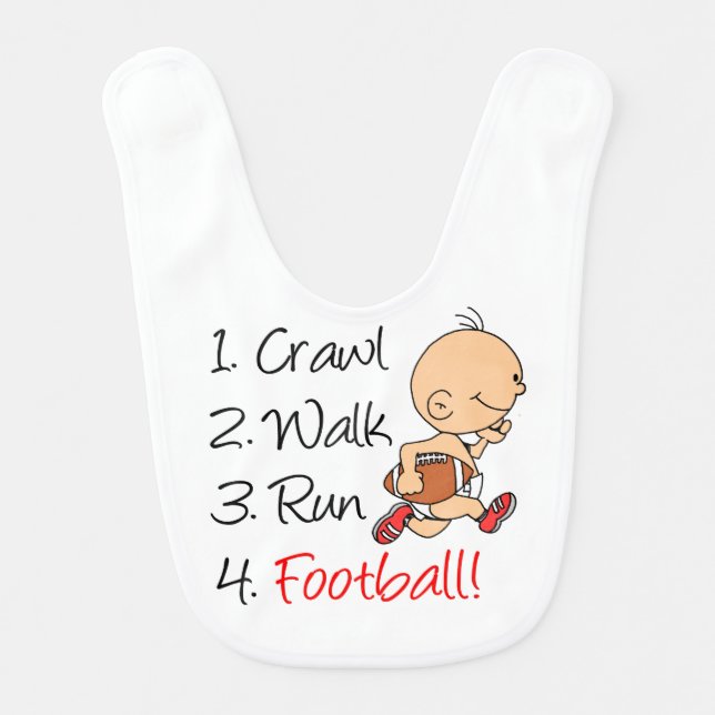 Crawl Walk Run Football Bib (Front)