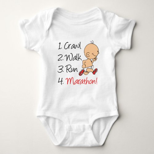 Crawl Walk Run Marathon Baby Bodysuit