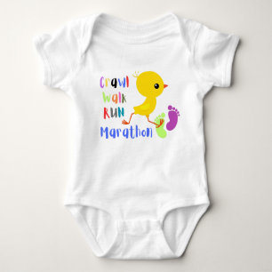 Crawl Walk Run Marathon Start Baby Bodysuit