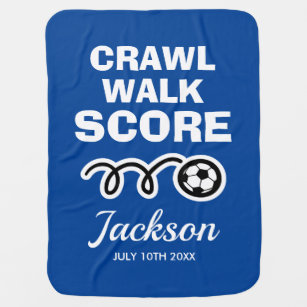 Crawl walk score future soccer player funny custom baby blanket