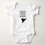 Crawl Walk Shred Snowboard Baby Bodysuit at Zazzle