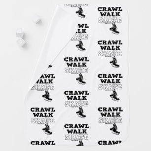 Crawl Walk Skate Hockey Infant Baby Blanket