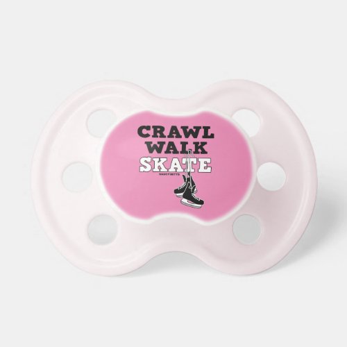 Crawl Walk Skate Hockey Skates Baby Girl Pink Pacifier