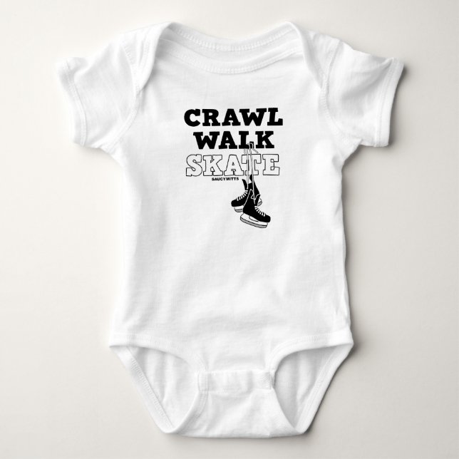 Crawl Walk Skate Hockey Skates Infant Baby Bodysuit (Front)