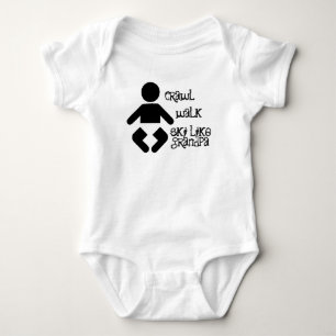 Crawl Walk Ski Like Grandpa Baby Snapsuit One Pc Bodysuit
