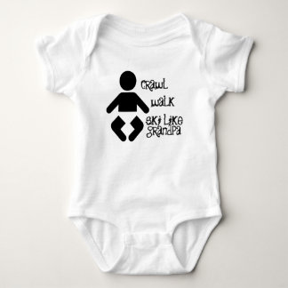 Crawl Walk Ski Like Grandpa Baby Snapsuit One Pc Bodysuit