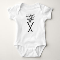 Crawl Walk Ski Skier Skiing Baby Bodysuit Crawl Walk Ski Skier Skiing Baby Bodysuit